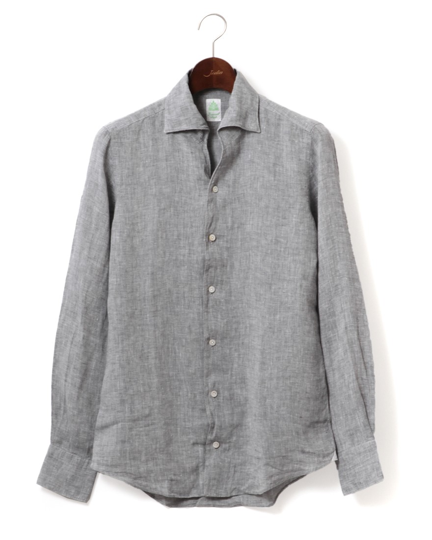 ワンピースカラーリネンシャツ【MANUEL/J/SEUL】｜Finamore