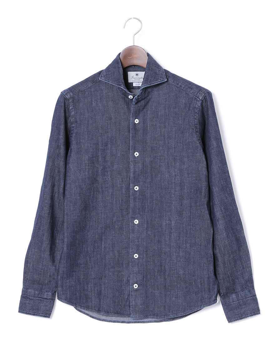 デニム カッタウェイシャツ【VINCI FIT】｜giannetto（ジャンネット