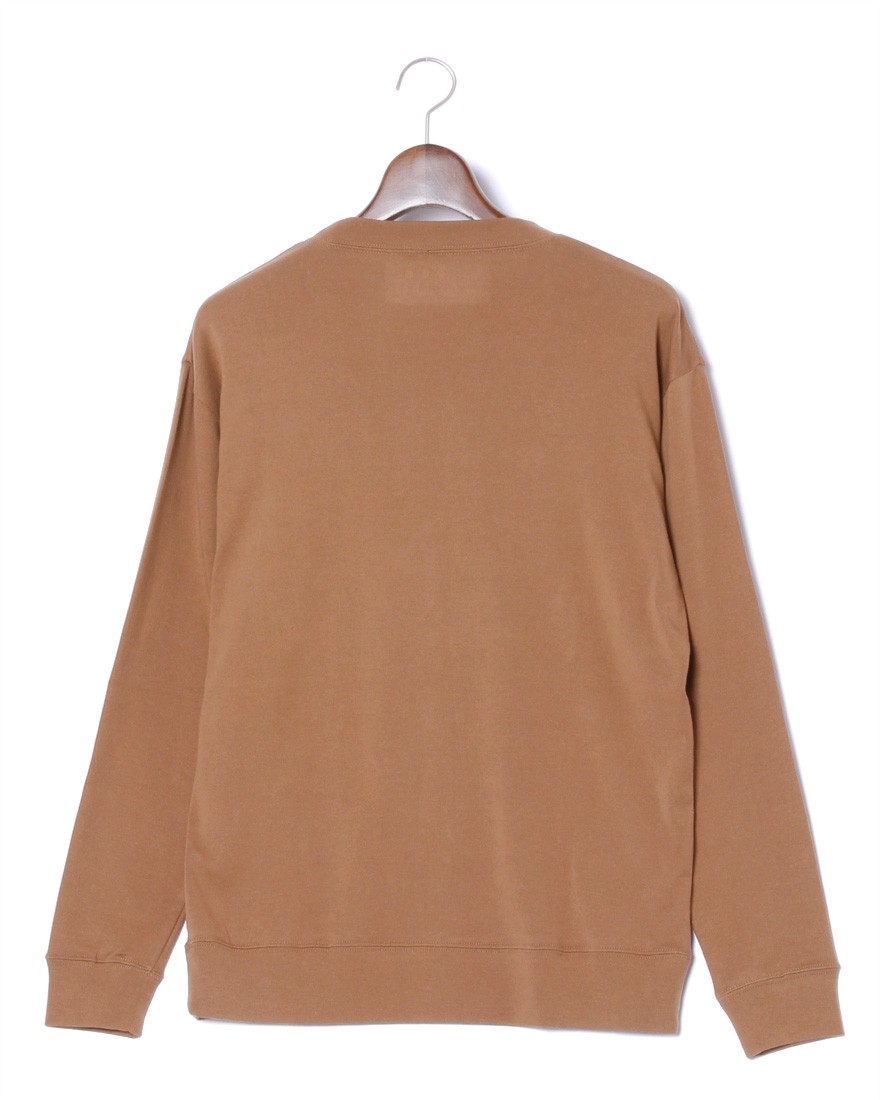 ブラッシュドリブ裏起毛ハイゲージロングスリーブ スウェット｜three