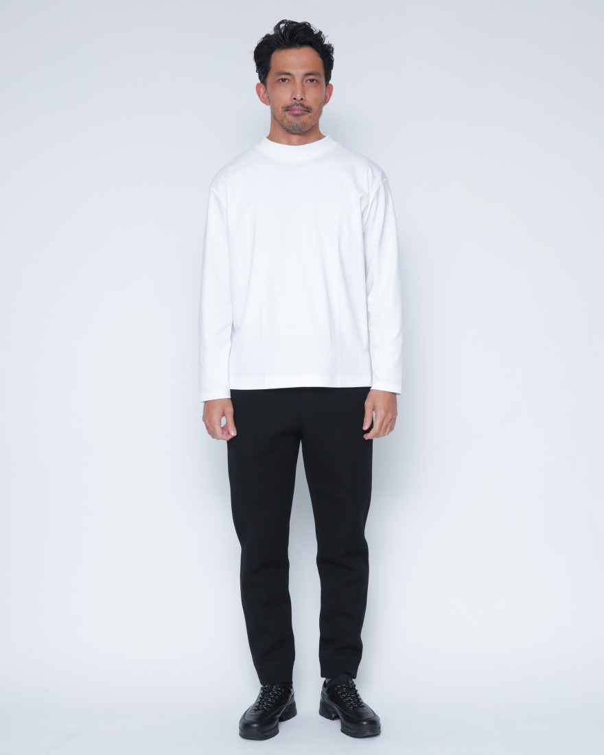 クルー＆モックネック 2パック ロングスリーブTシャツ【2Pack Tee