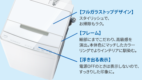 スタイリッシュなデザイン（AW-12DP3、AW-10DP3） | 商品特長 | 洗濯機