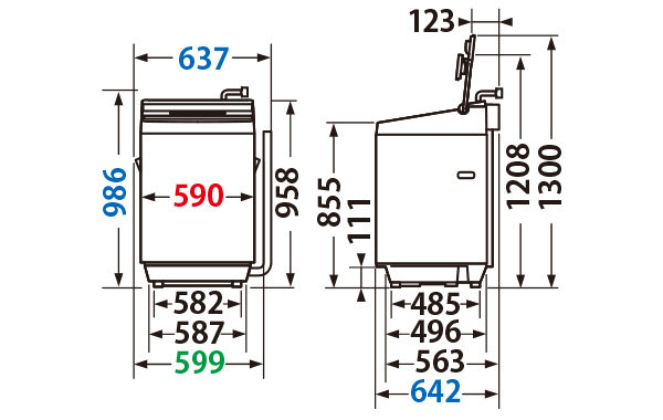 寸法・仕様 | AW-10DP3 | 洗濯機・洗濯乾燥機 | 東芝ライフスタイル
