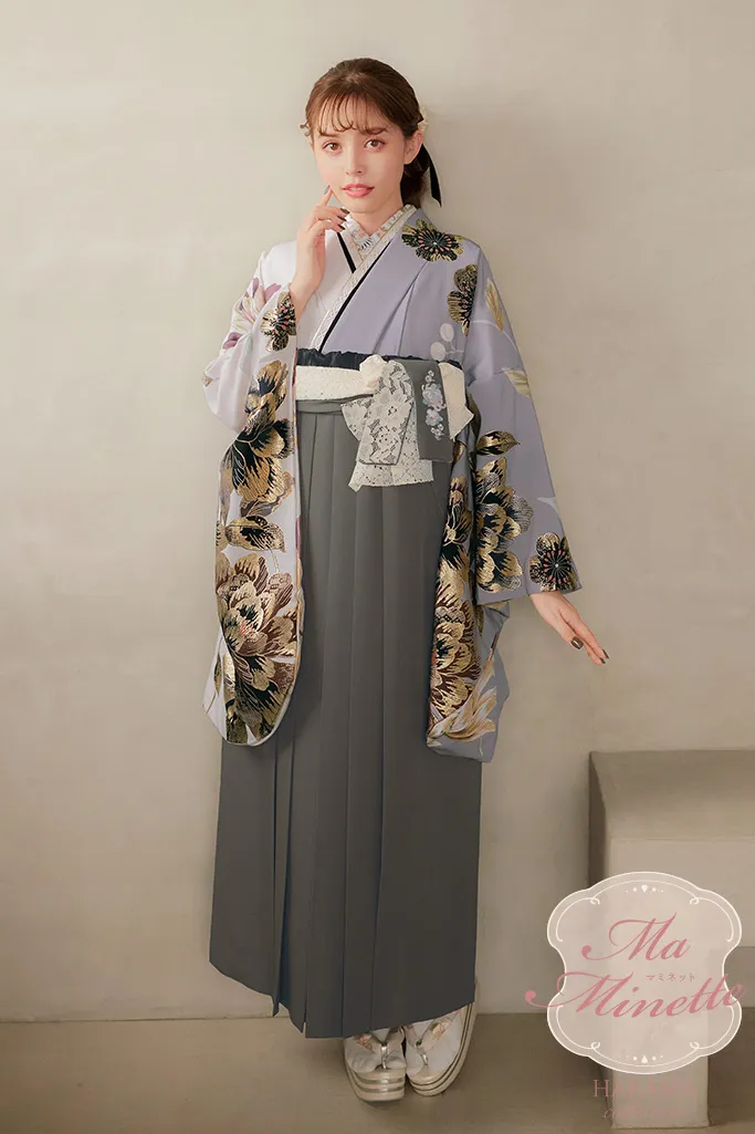 JAPANSTYLE×中村里砂ブランド袴 くすみカラーガーリー 白/グレー/淡い