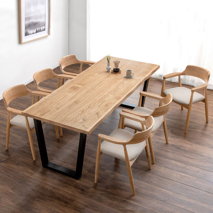 幅200］ダイニングテーブルセット 7点セット 6人掛け 天然木 アッシュ