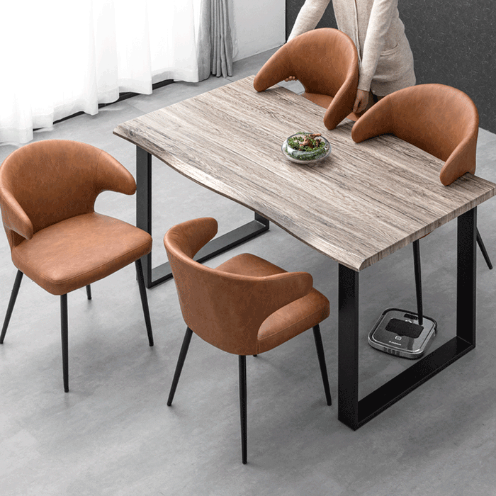 幅140］ダイニングテーブルセット お掃除ロボット対応 4人掛け 長方形