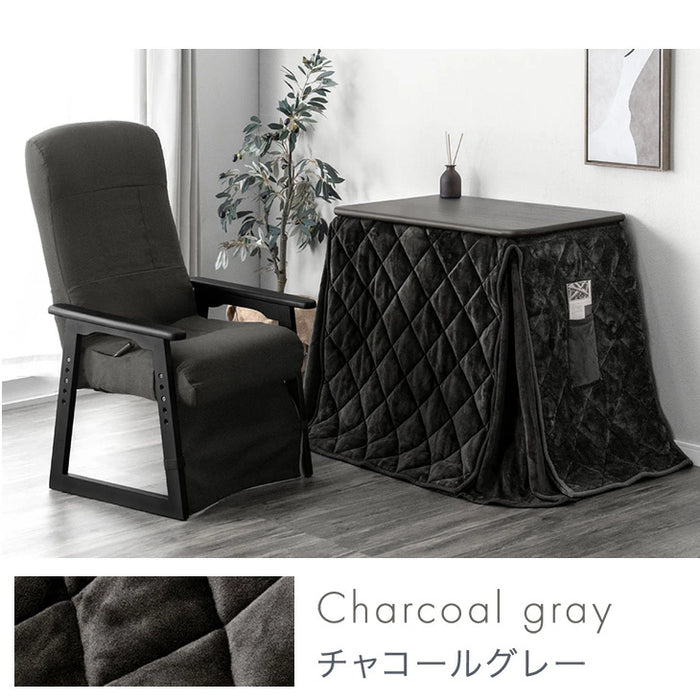 80×50cm] パーソナルこたつ3点セット ハイバックリクライニングチェア