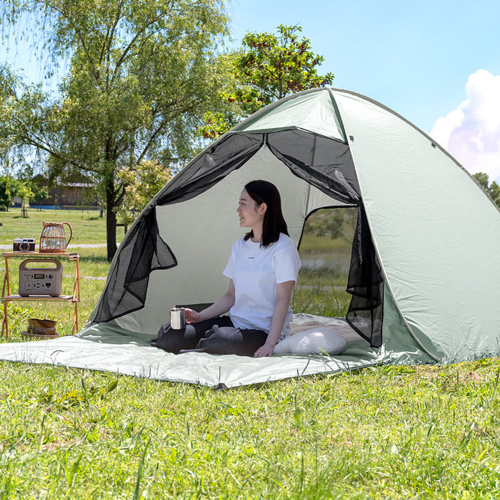 めざましテレビで紹介》サンシェード付 ポップアップテント 200cm 遮熱