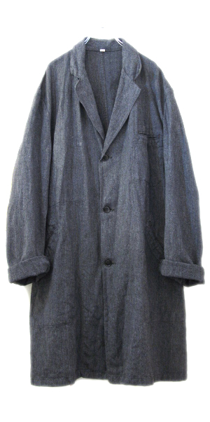 1950年代 フランス ブラックシャンブレー アトリエコート サイズ L