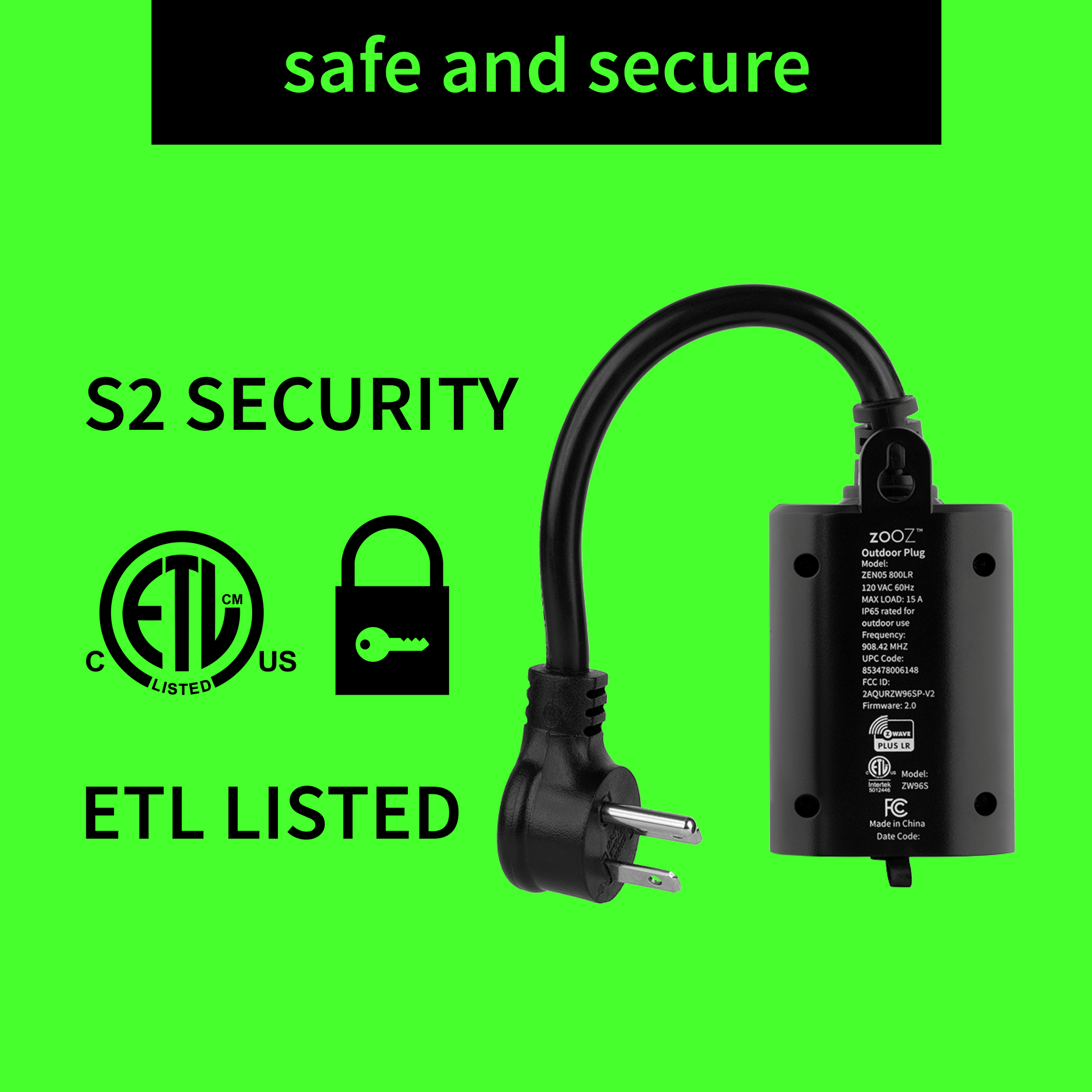 Zooz 800 Series Z-Wave Long Range Outdoor Smart Plug ZEN05 800LR