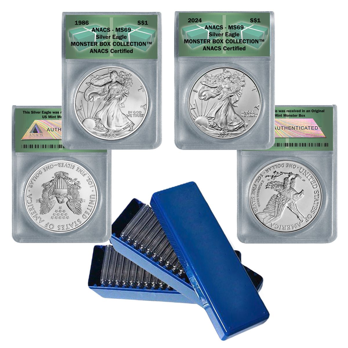 1986 - 2024 American Silver Eagle MS69 (40 Coin Set)