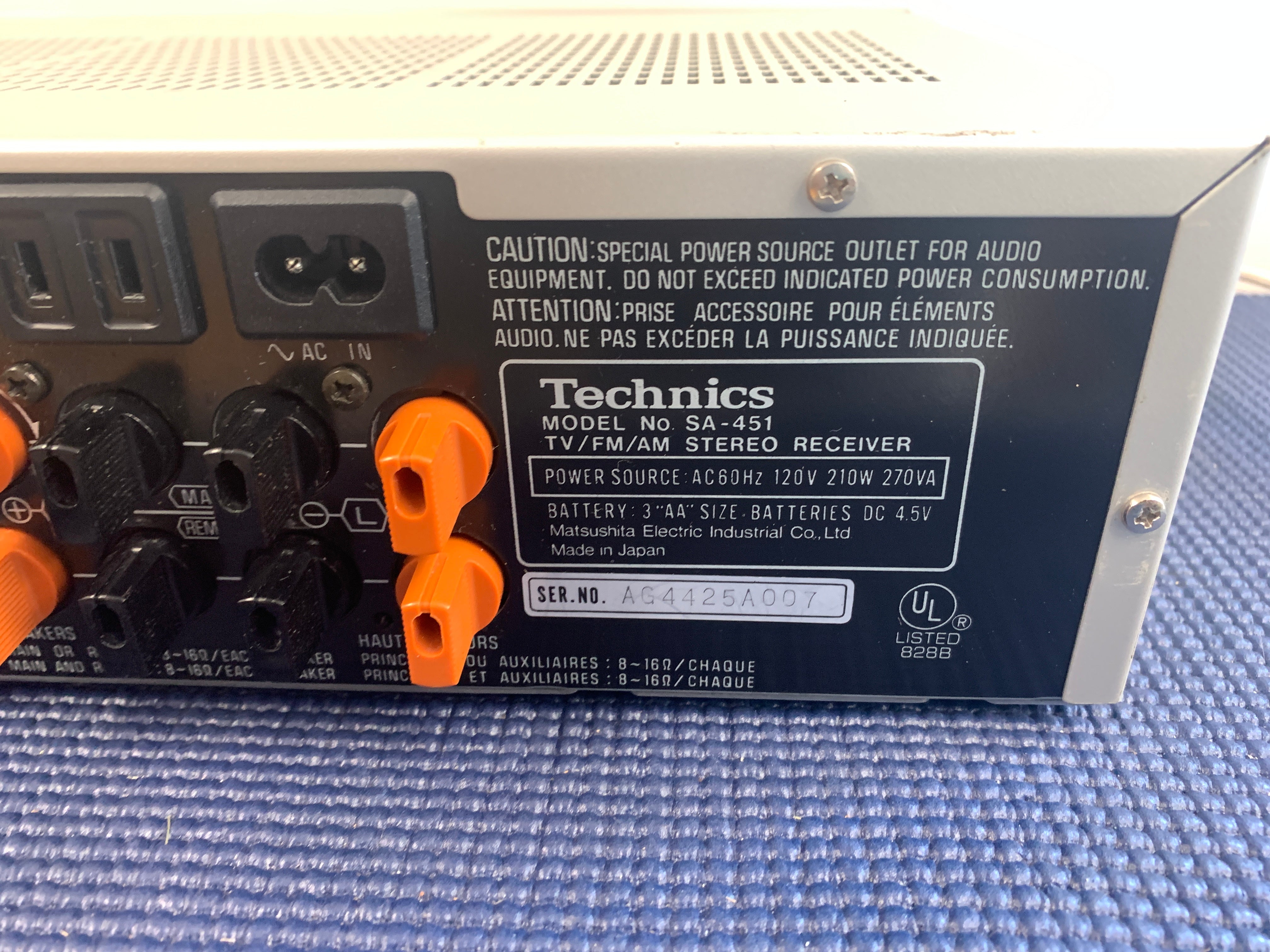 Technics SA-451 Stereo receiver – The Turntable Store