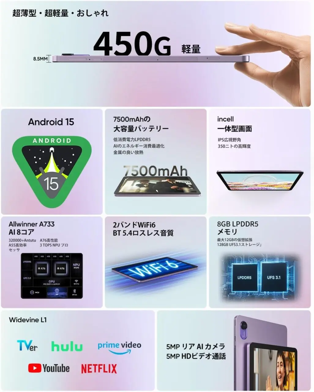 PlimPad P2』レビュー、7,500mAh大容量バッテリー内蔵、Android 15搭載