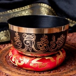 一点物】高音質ブラックシンギングボウル【音階:G】 645g(スティック