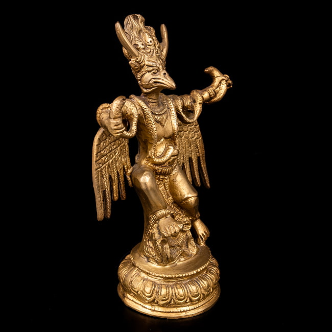 霊鳥ガルーダ像 美しいブラス製〔約20cm×約11.5cm 約7.2cm 約1256g