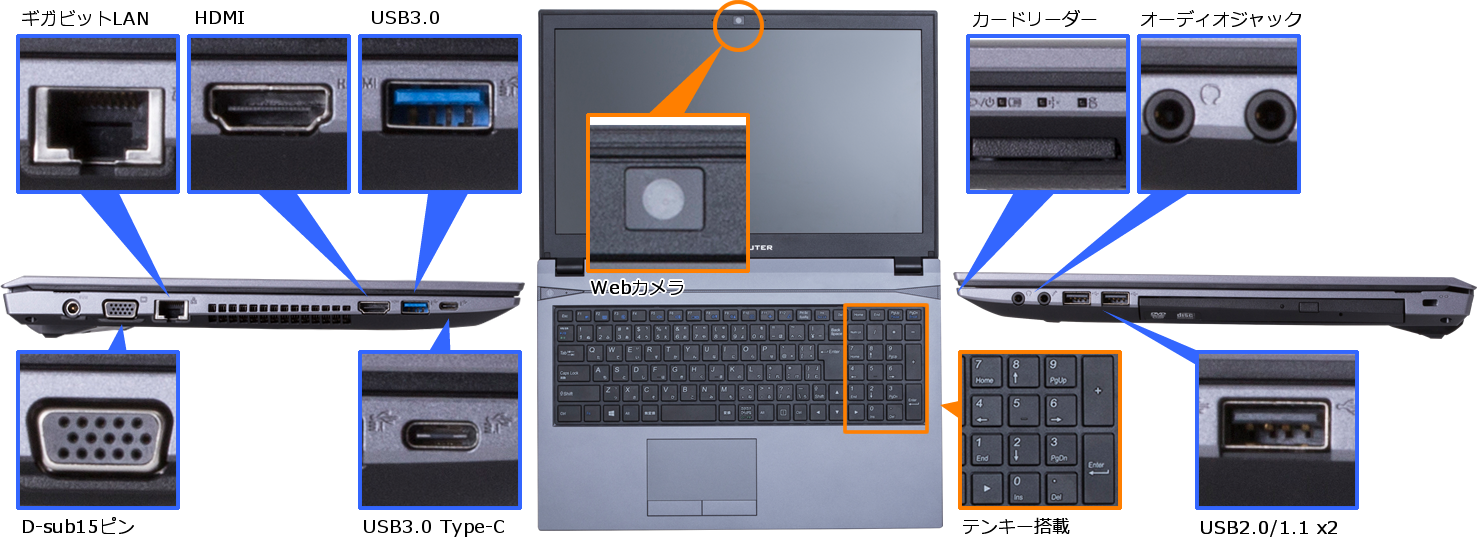 N1503K-310T/8G - BTOノートパソコン eX.computer 完成品モデル