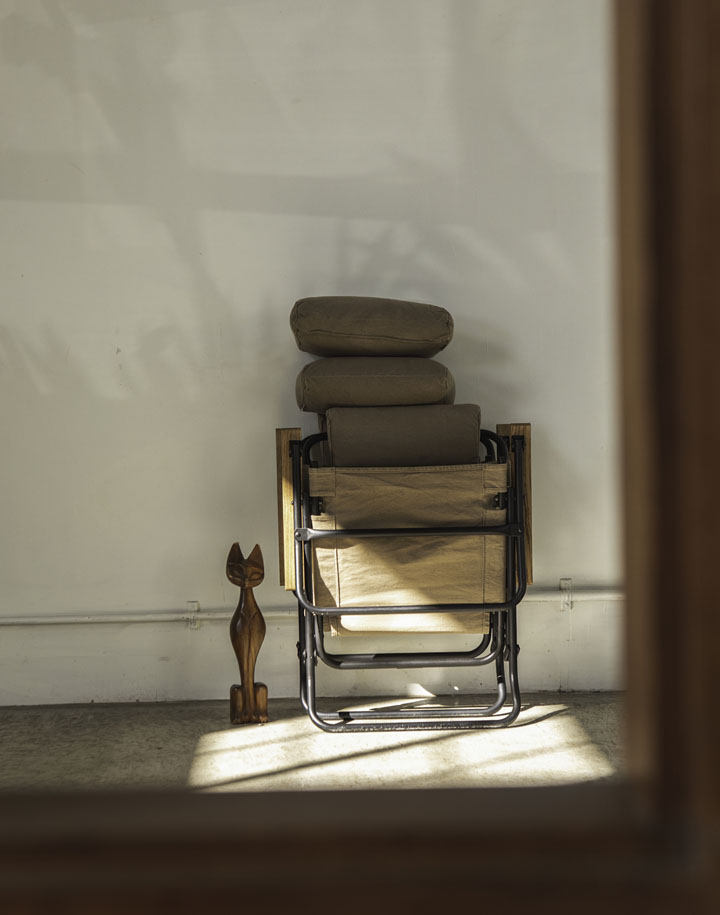 hobo×TRUCK Folding Low Chair Cotton Canvas Coffee Dyed | TRUCK