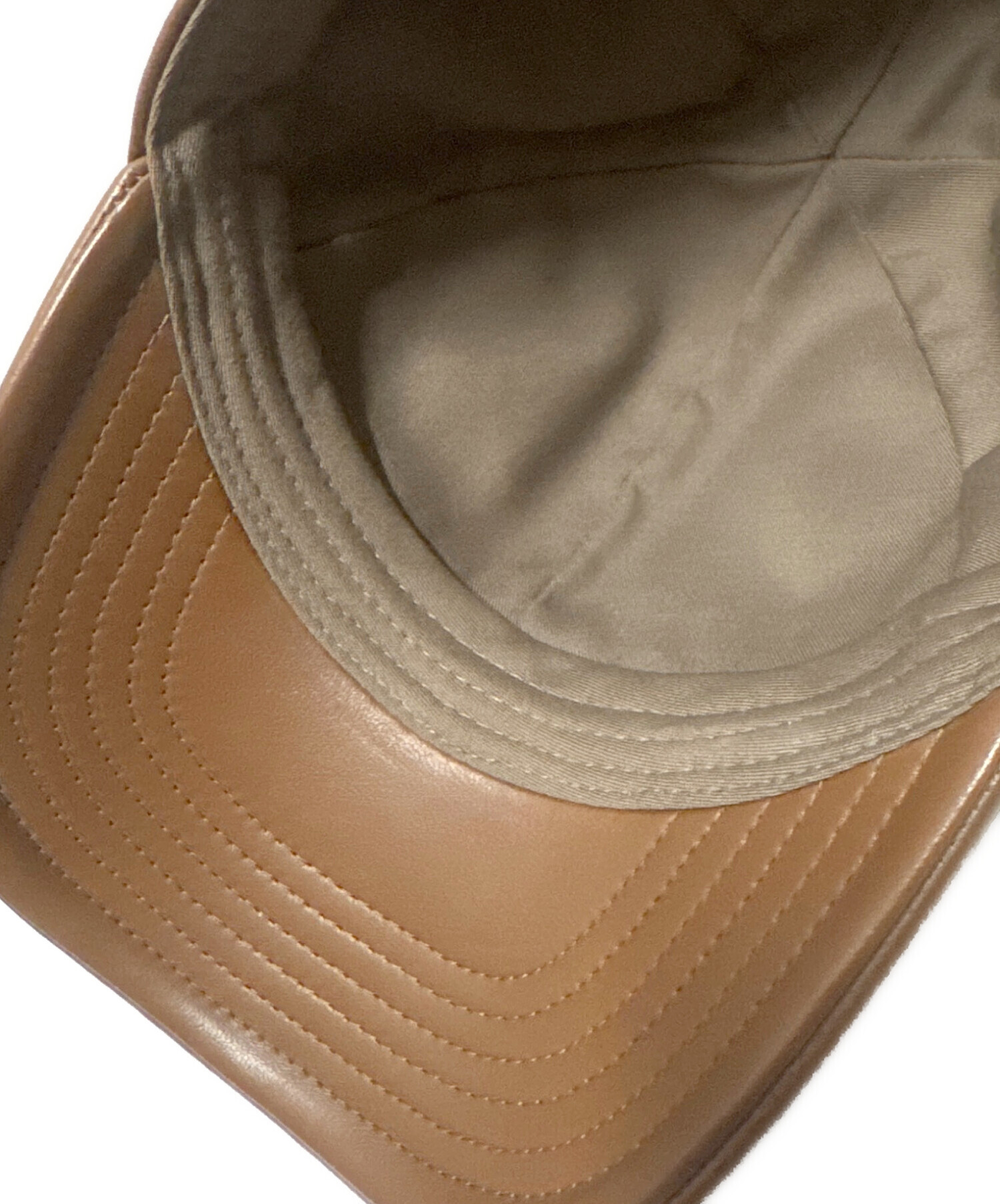 中古・古着通販】CELINE (セリーヌ) ロゴレザーキャップ ブラウン