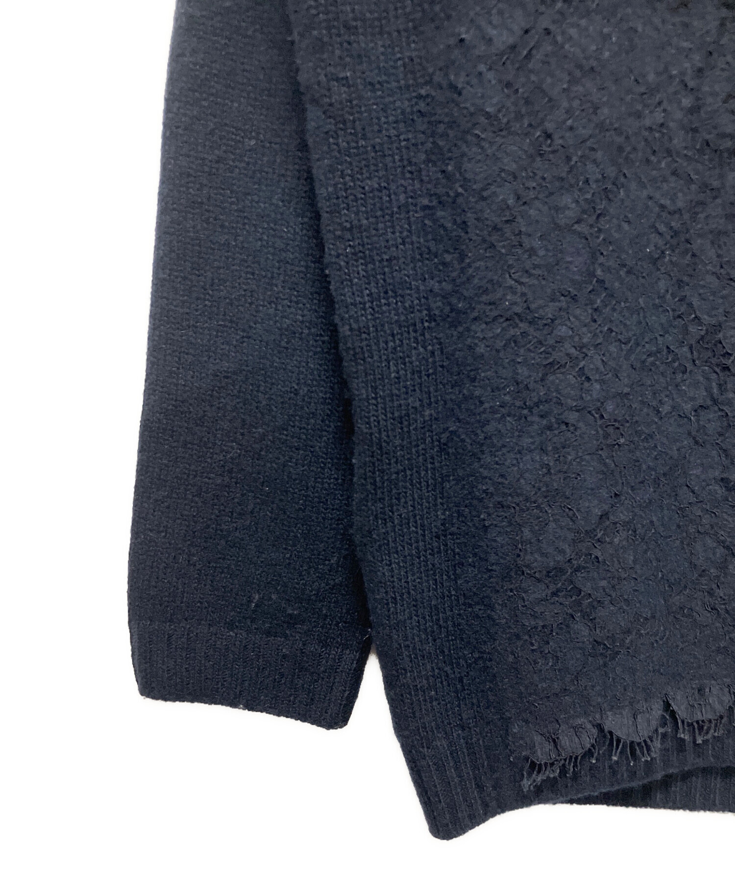 中古・古着通販】PRADA (プラダ) フラワーレースカーディガン ネイビー