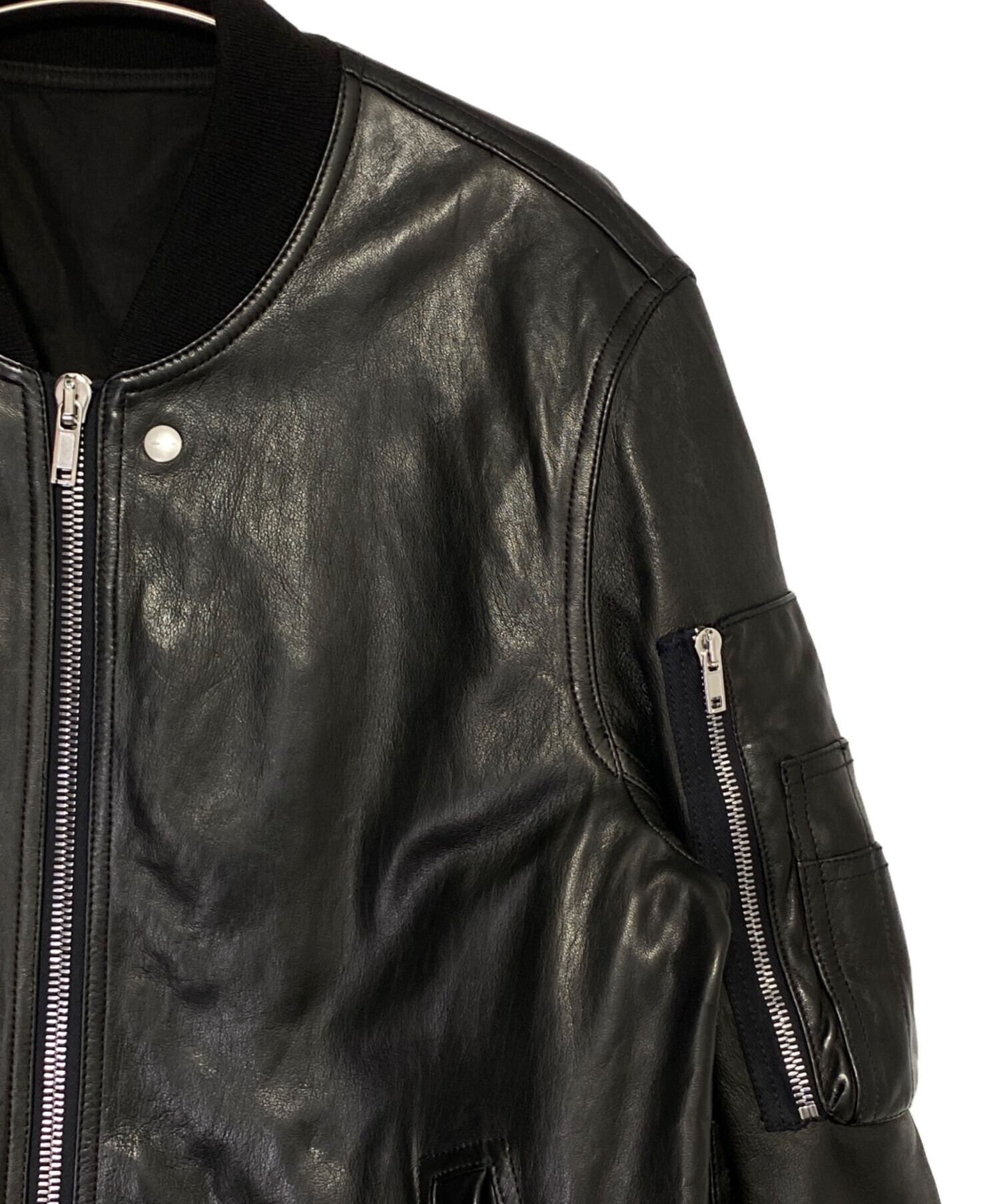 中古・古着通販】RICK OWENS (リックオウエンス) MA1レザーボンバー