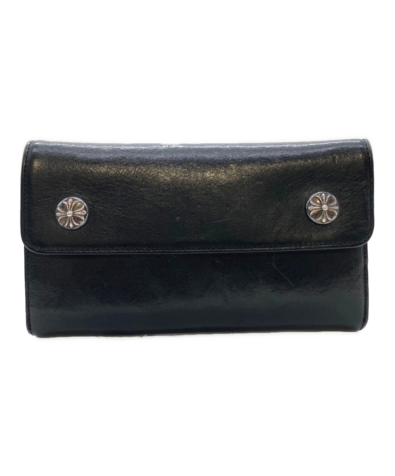 中古・古着通販】CHROME HEARTS (クロムハーツ) WAVE WALLET ブラック