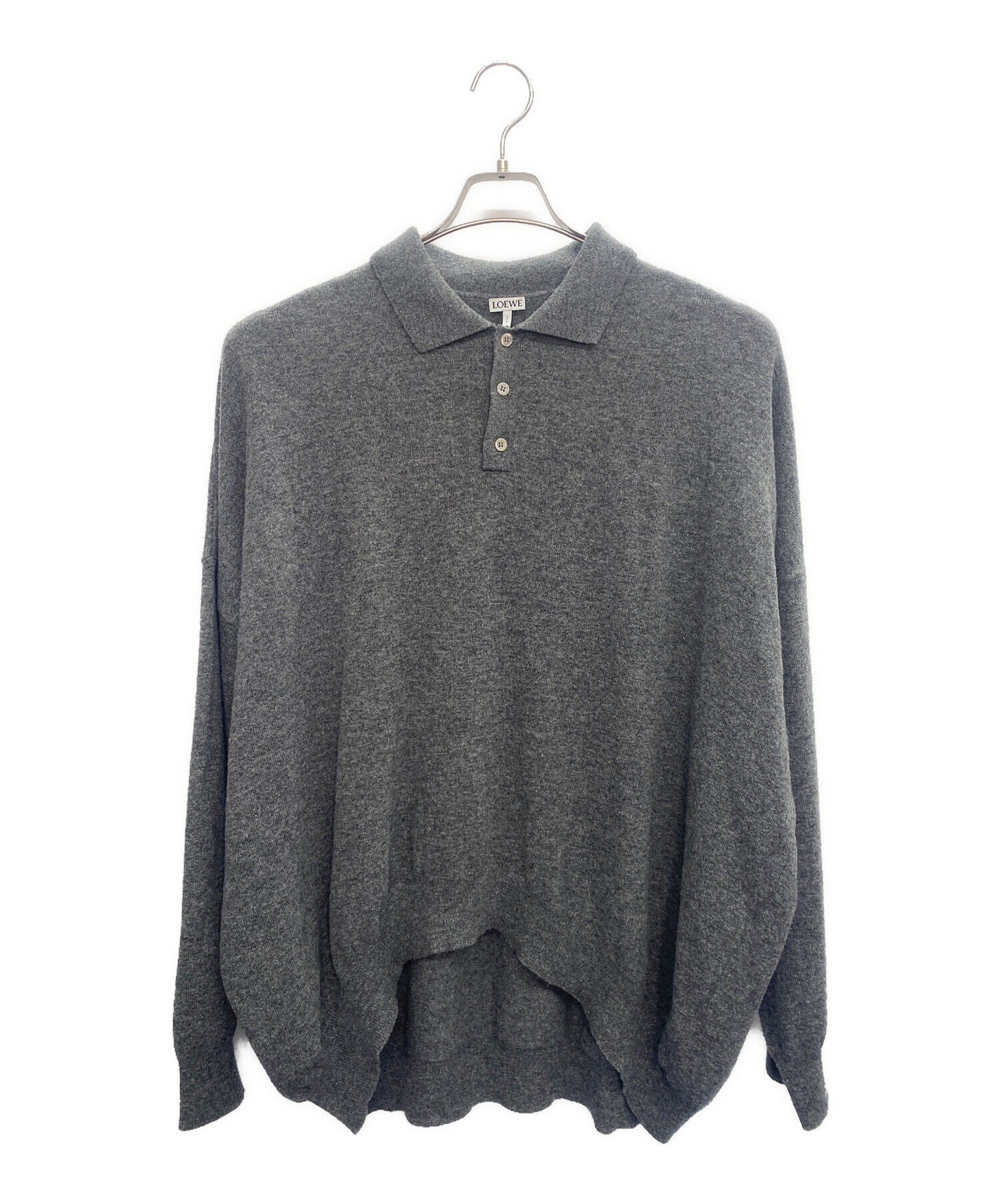中古・古着通販】LOEWE (ロエベ) ニットポロシャツ グレー サイズ:S