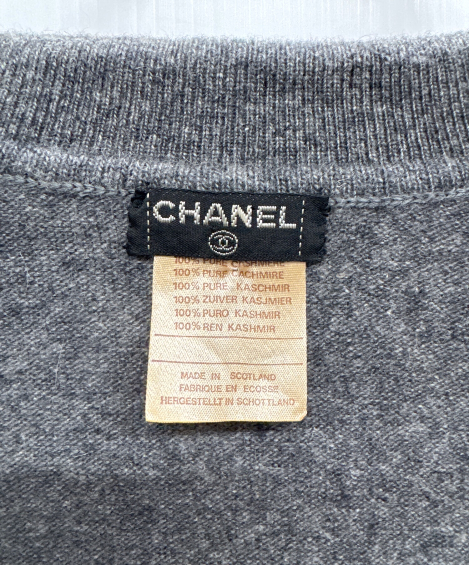 中古・古着通販】CHANEL (シャネル) カシミヤカーディガン グレー