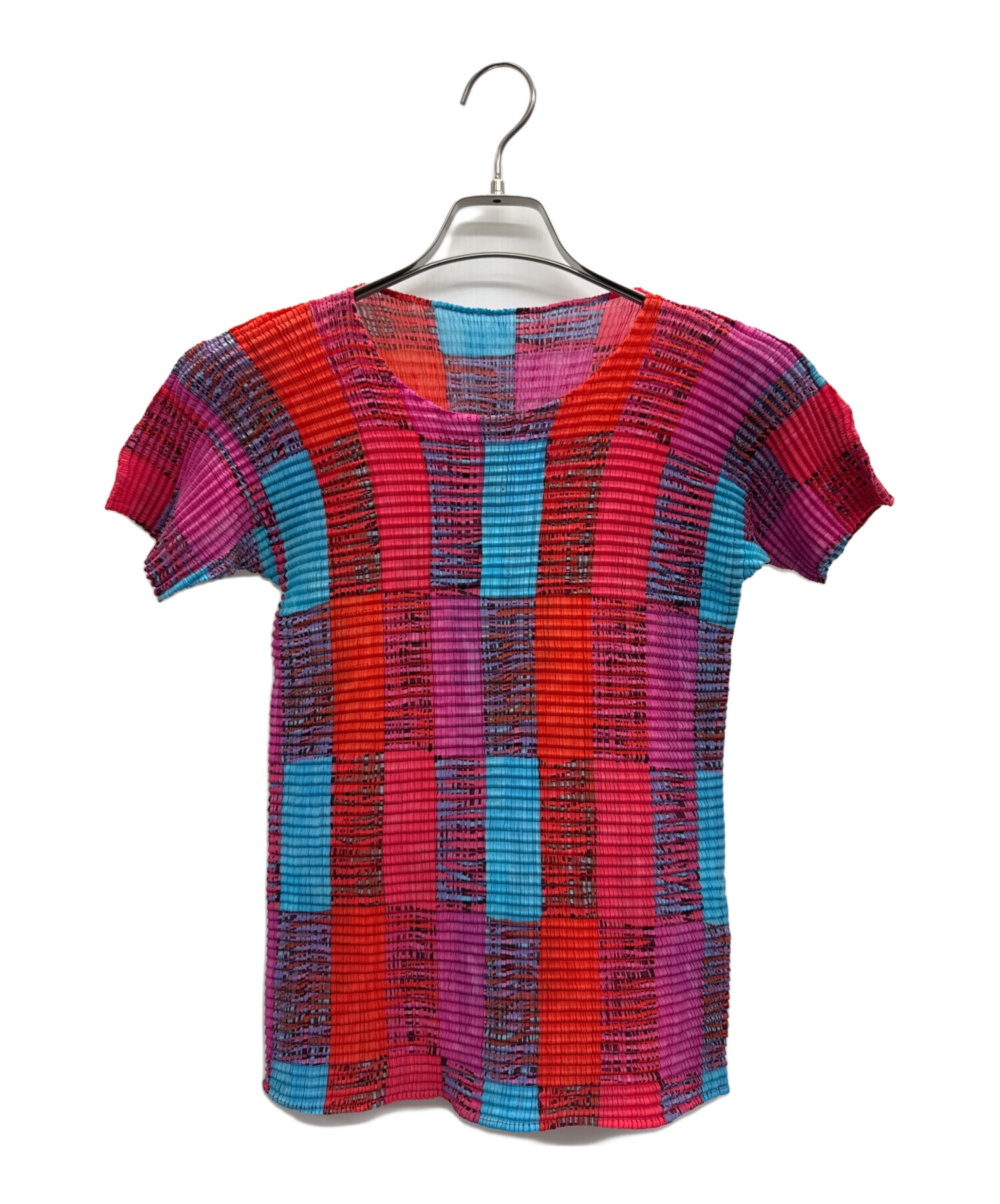 中古・古着通販】ISSEY MIYAKE (イッセイミヤケ) 半袖ブラウス レッド