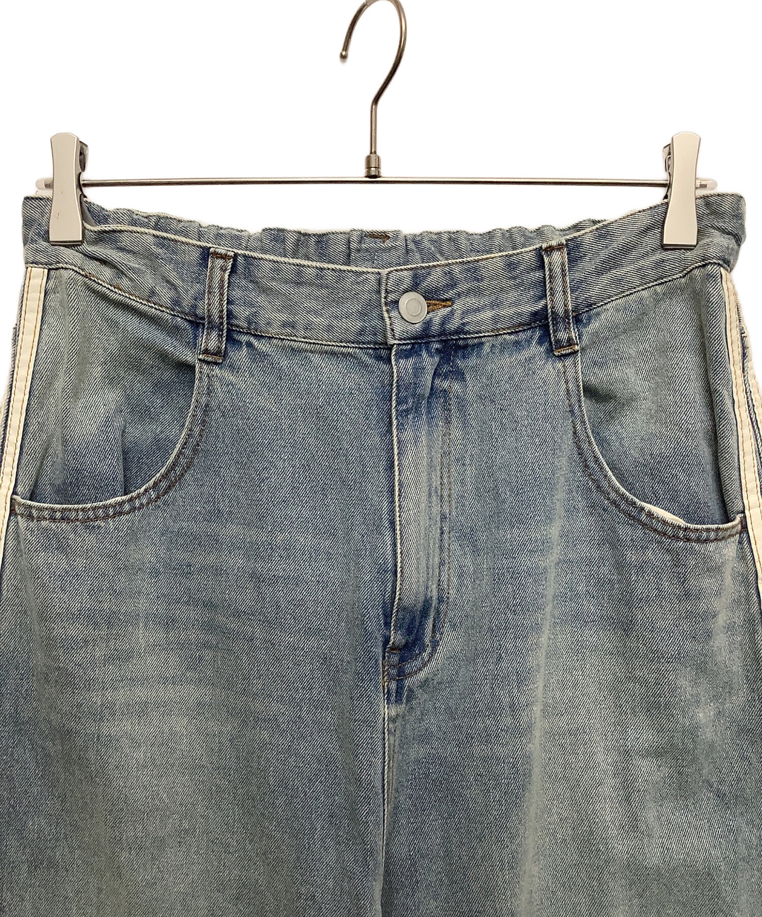 中古・古着通販】niko and (ニコアンド) ラインデニムパンツ ブルー