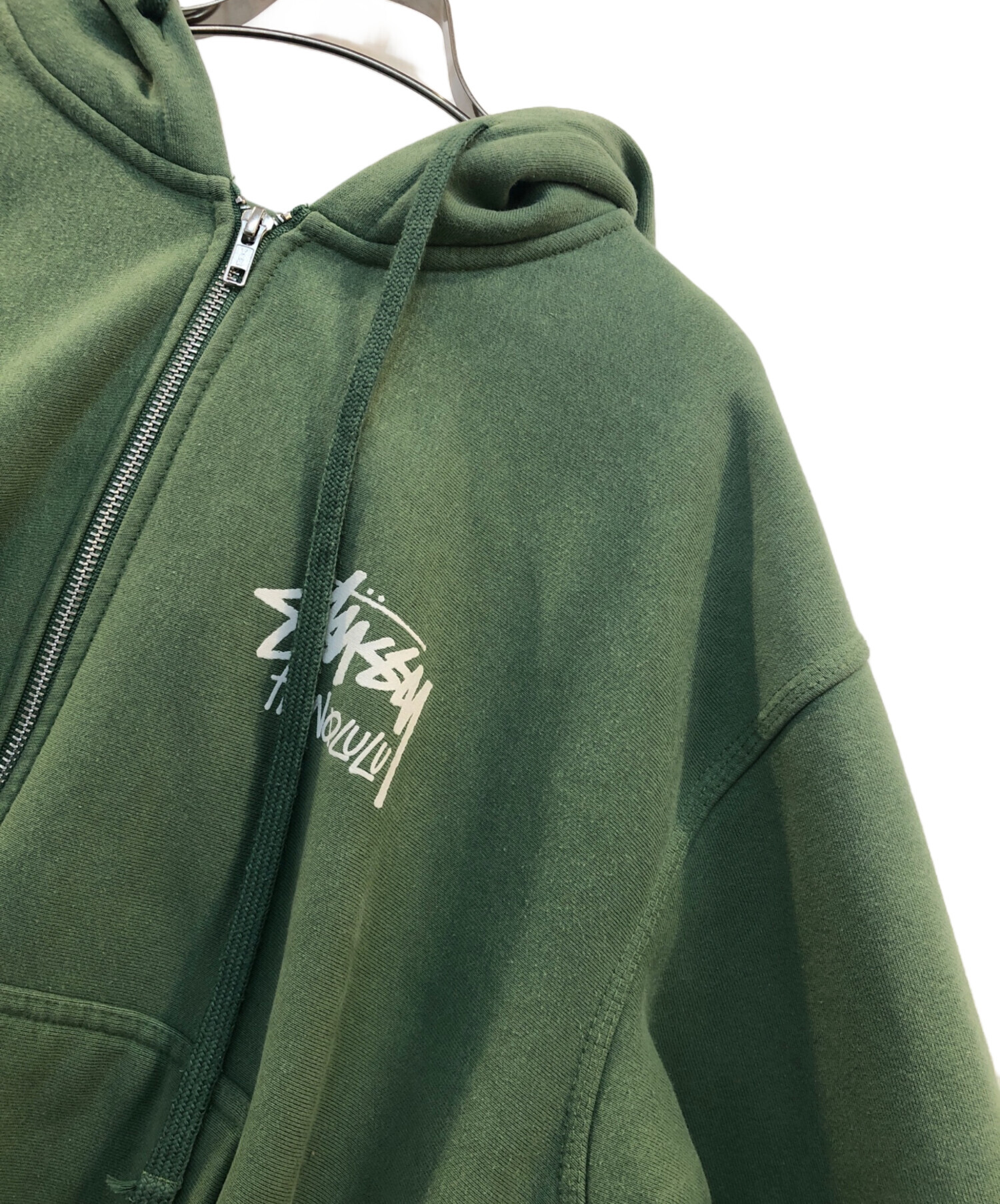 中古・古着通販】stussy (ステューシー) ジップパーカー グリーン