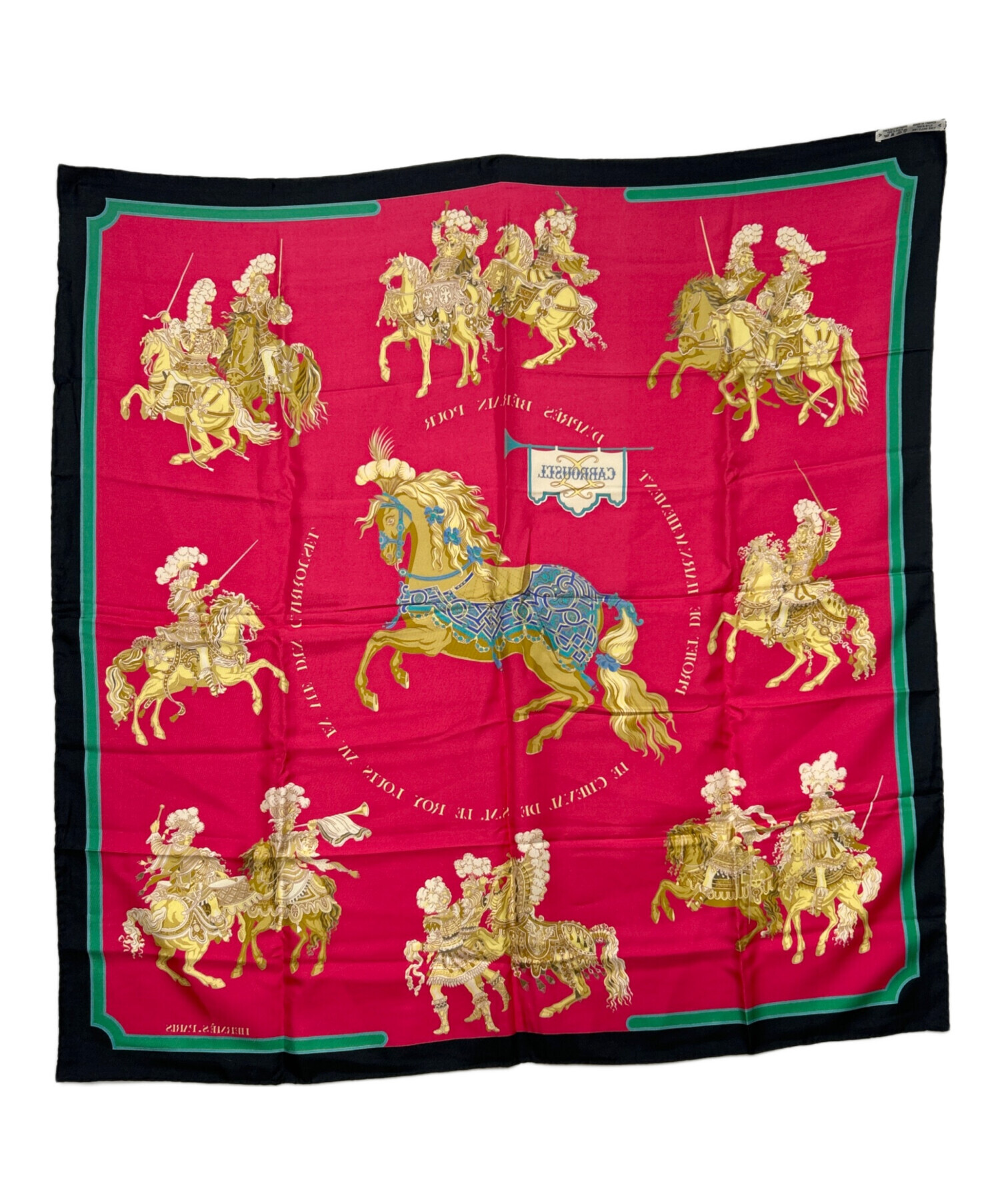 中古・古着通販】HERMES (エルメス) シルクスカーフ レッド×ブラック