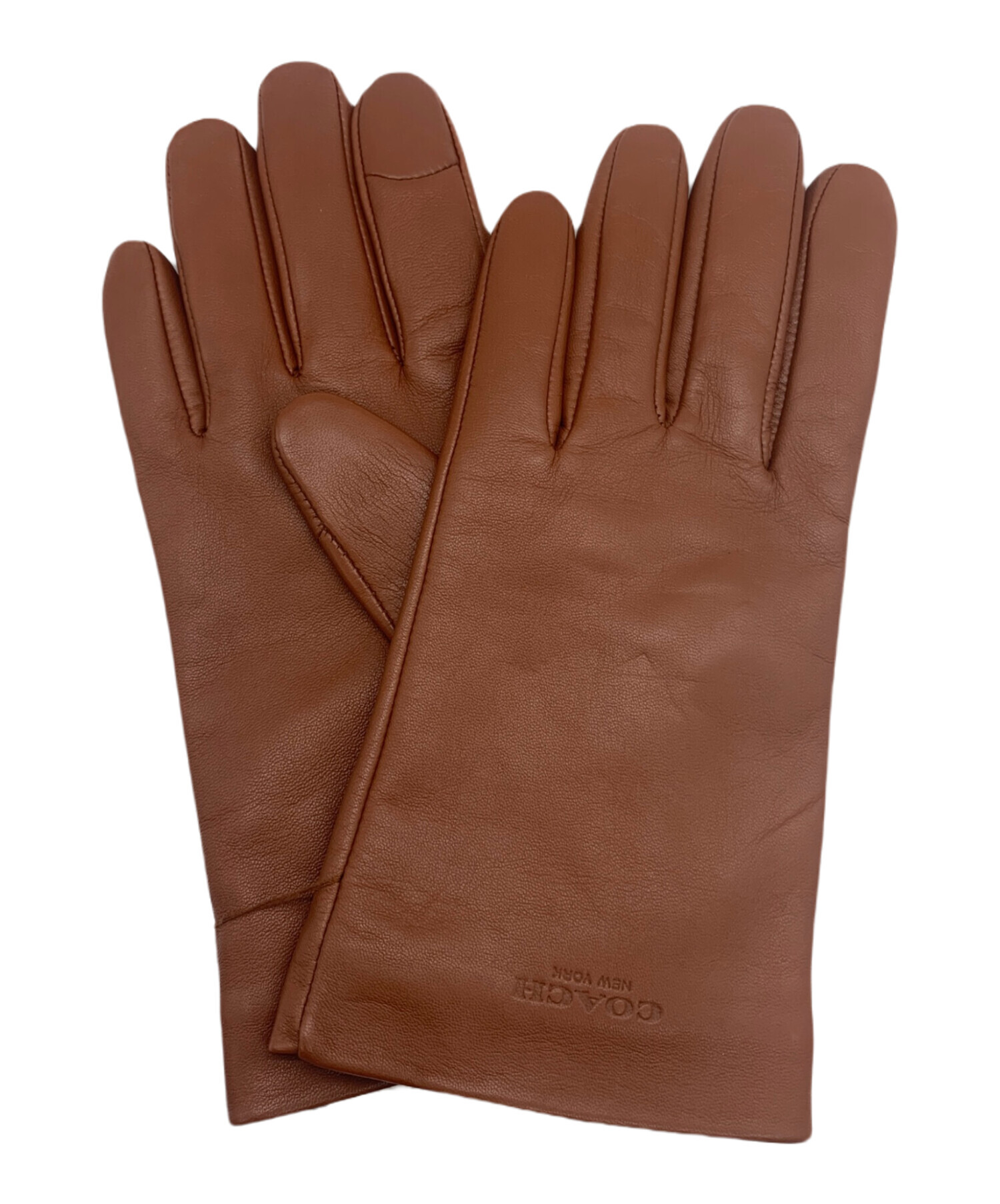 中古・古着通販】COACH (コーチ) レザーグローブ ブラウン サイズ:S