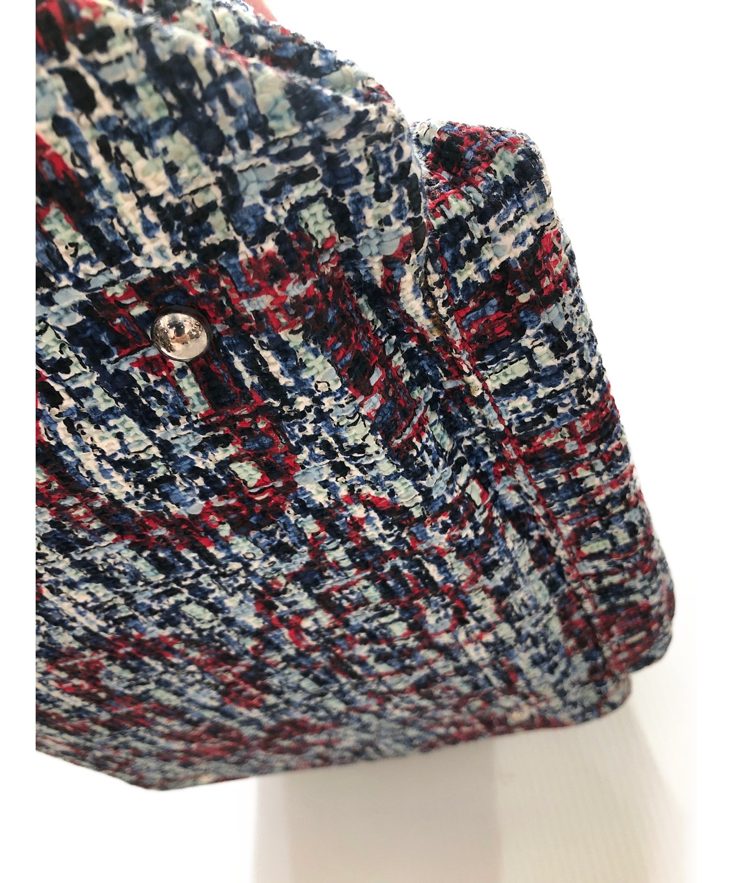 中古・古着通販】CHANEL (シャネル) ツイードボストンバッグ レッド