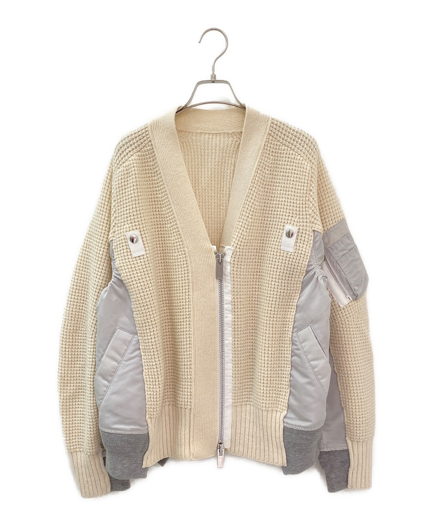 中古・古着通販】sacai (サカイ) ニットドッキングボンバーブルゾン