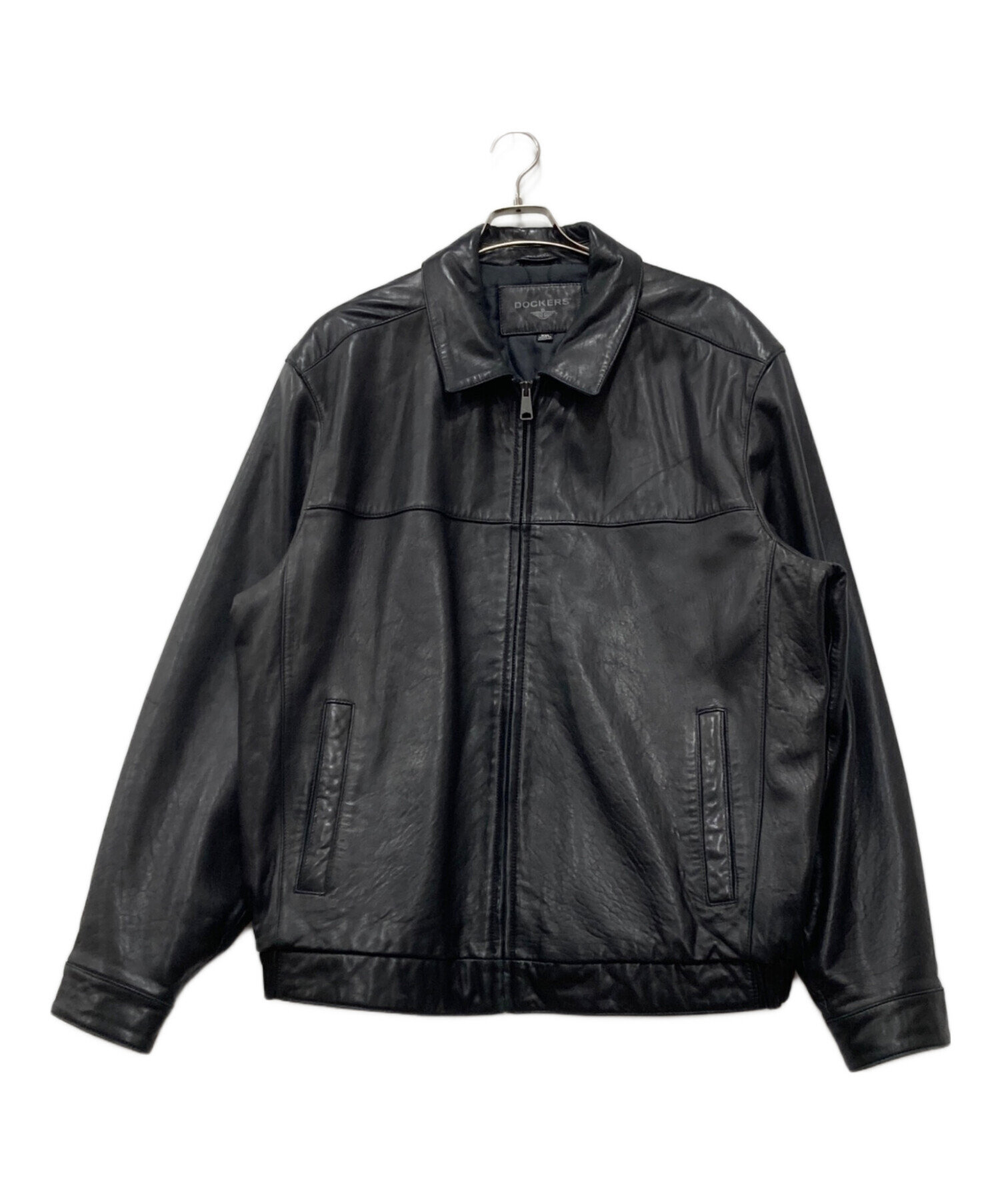 中古・古着通販】DOCKERS (ドッカーズ) レザーブルゾン ブラック