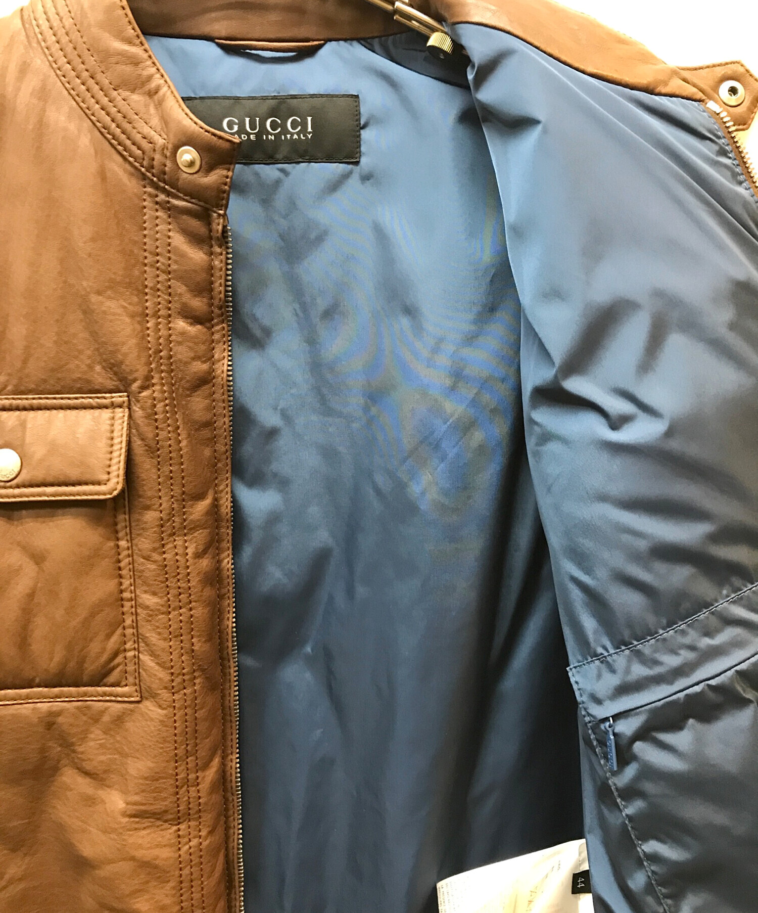 中古・古着通販】GUCCI (グッチ) ラムレザージャケット ブラウン