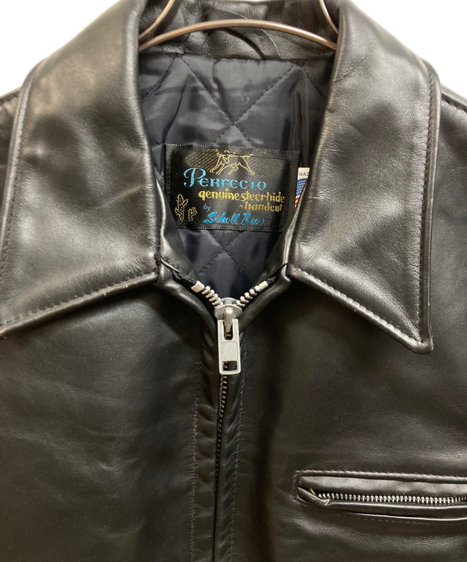中古・古着通販】Schott (ショット) 襟付きシングルライダース