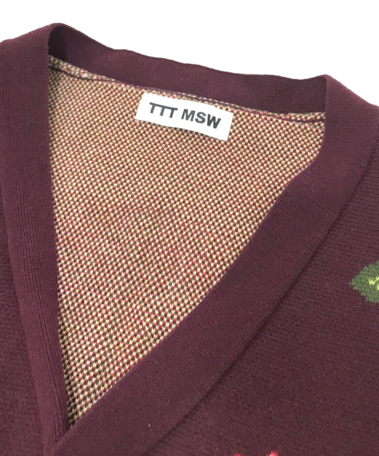中古・古着通販】TTT MSW (ティー) 22AW Rose Jacquard Knit Cardigan