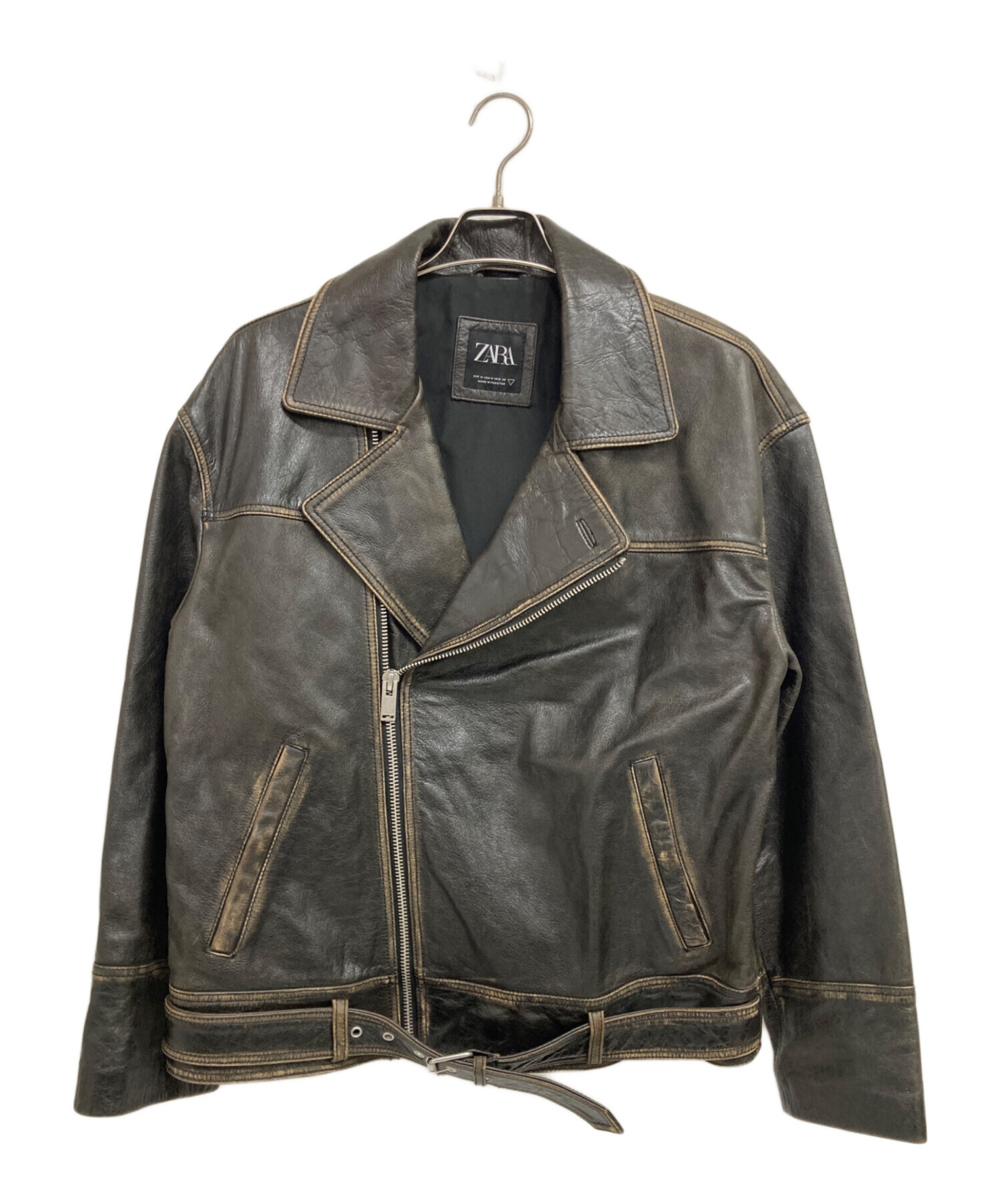 中古・古着通販】ZARA (ザラ) カウレザーライダースジャケット