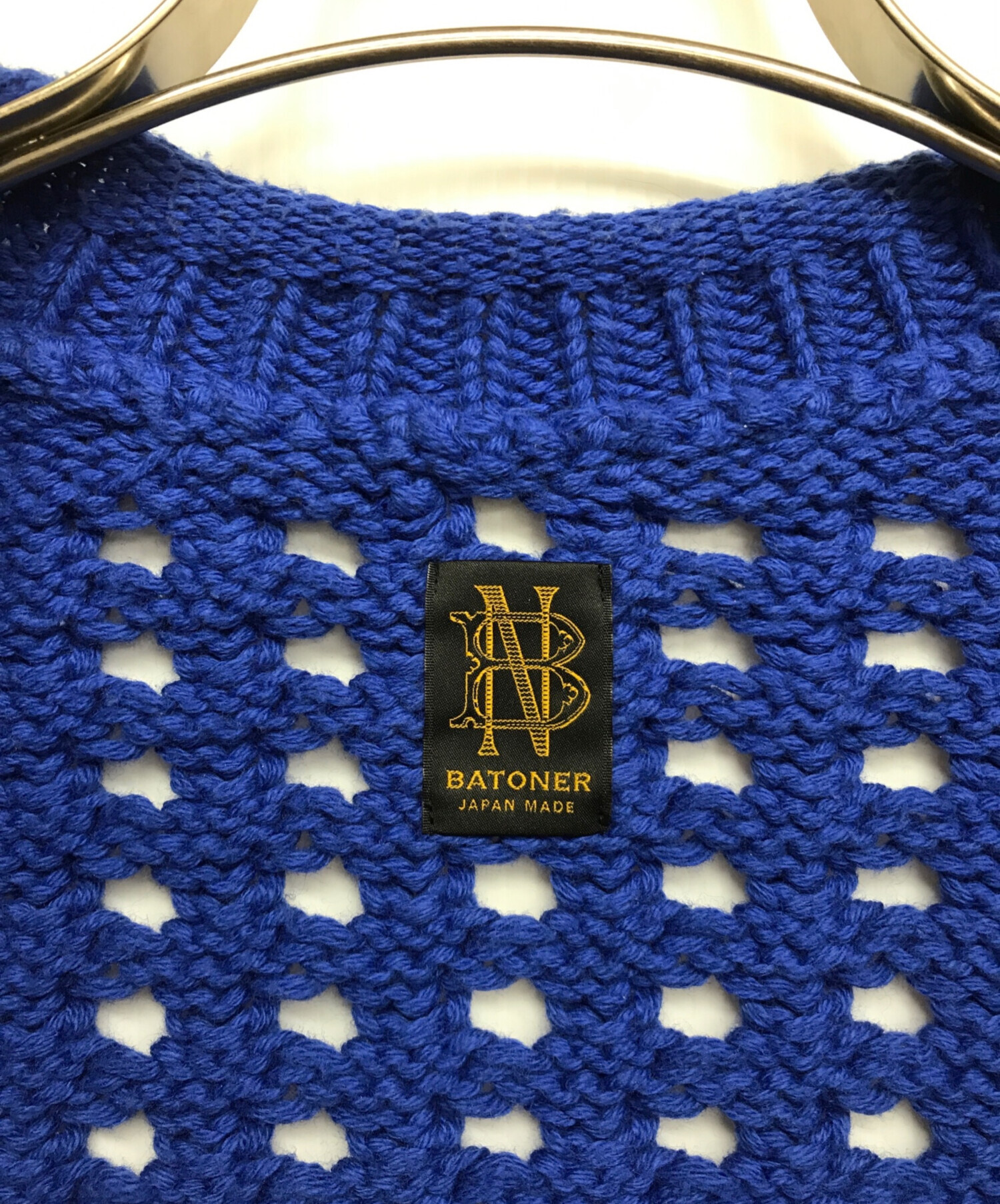 中古・古着通販】BATONER (バトナ―) コットンビッグメッシュニット