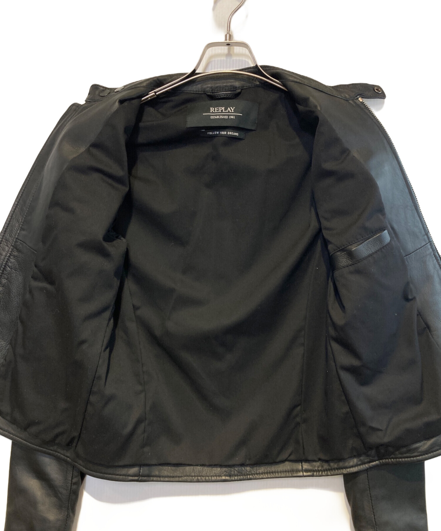 中古・古着通販】REPLAY (リプレイ) シングルライダースジャケット