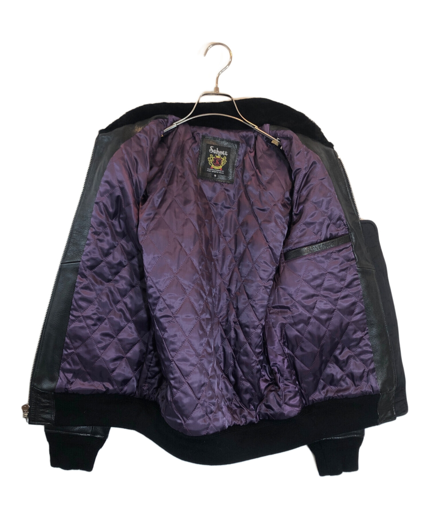 中古・古着通販】Schott (ショット) 熊ジャン ブラック サイズ:M