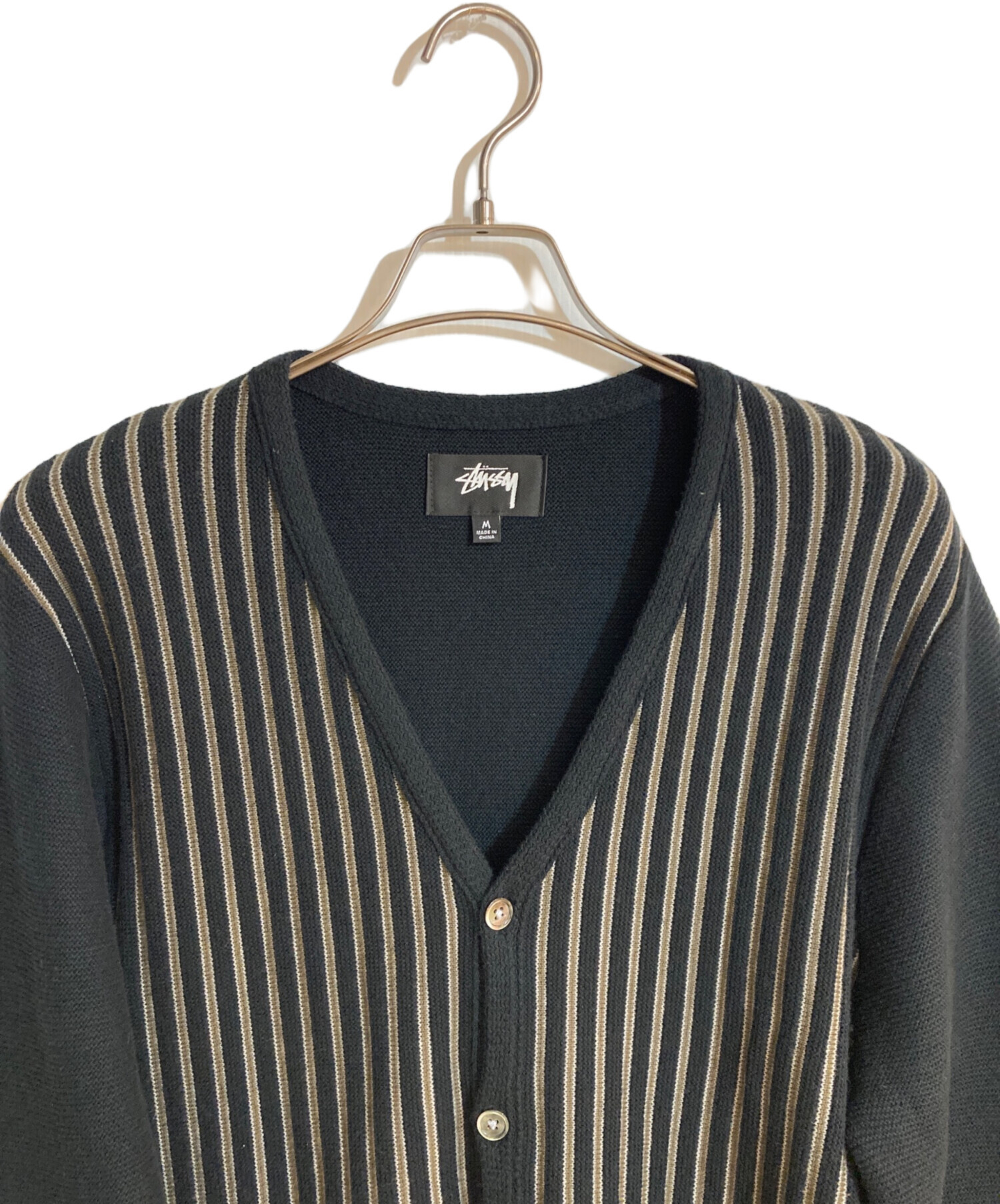 中古・古着通販】stussy (ステューシー) stripe cardigan/ストライプ