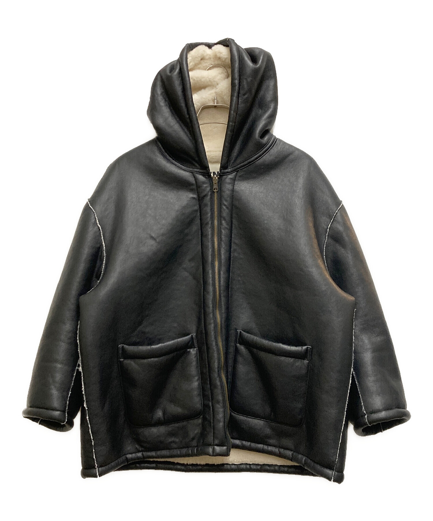 中古・古着通販】NKNIT (ンニット) Vegan Mouton Hooded Zip Jacket