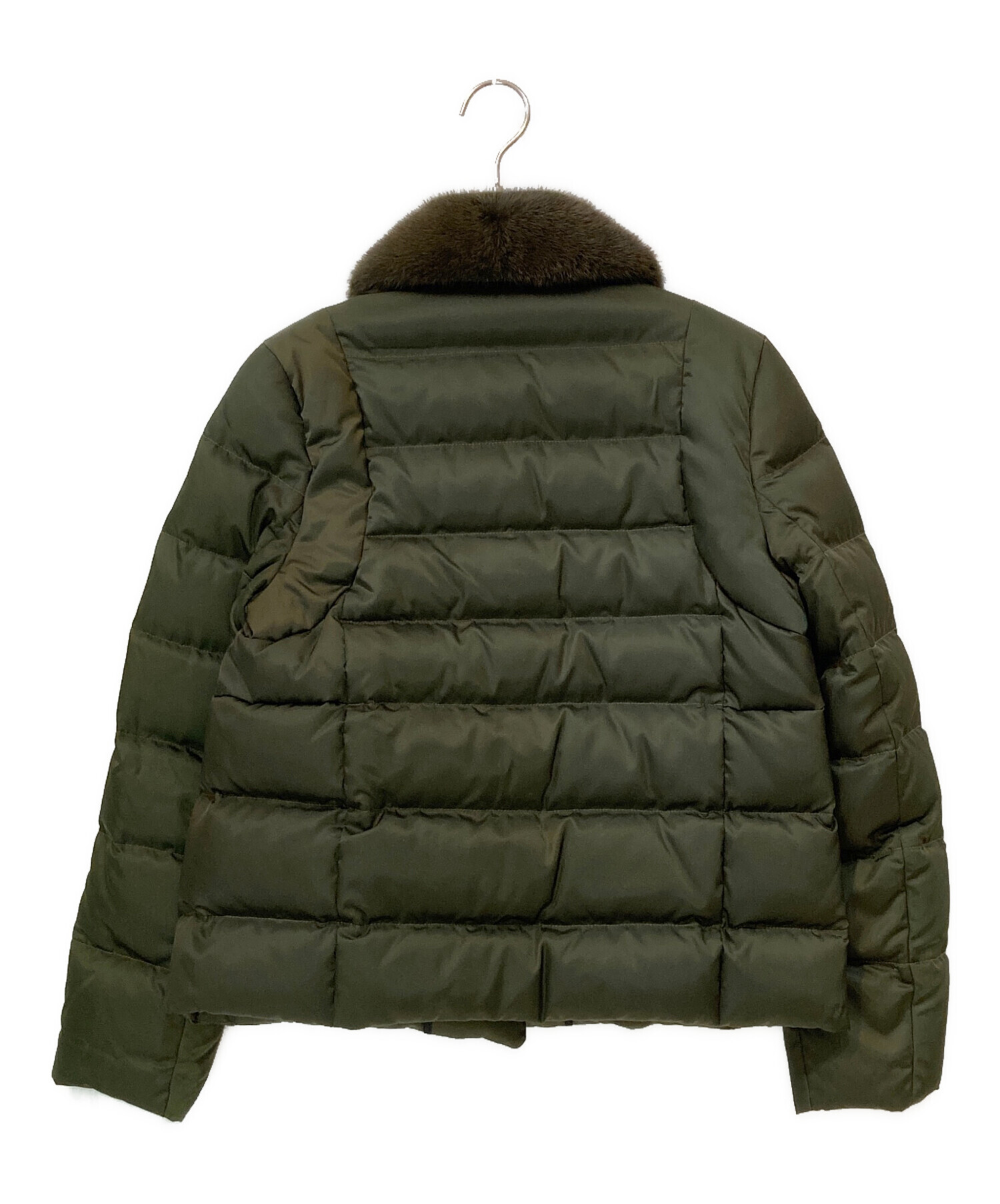 中古・古着通販】PRADA (プラダ) ミンクファーダウンジャケット カーキ