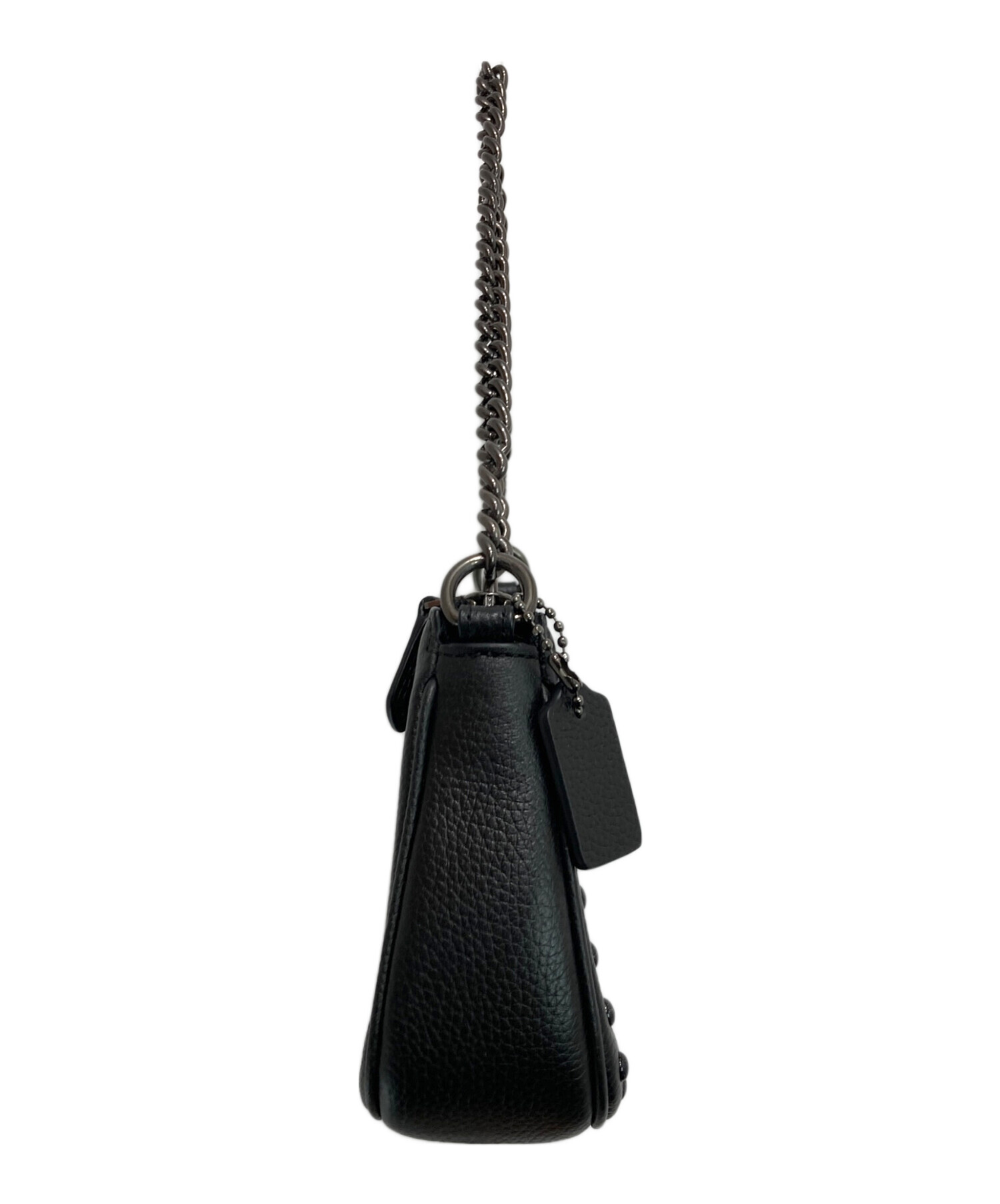 中古・古着通販】COACH (コーチ) スタッズミニハンドポーチ ブラック
