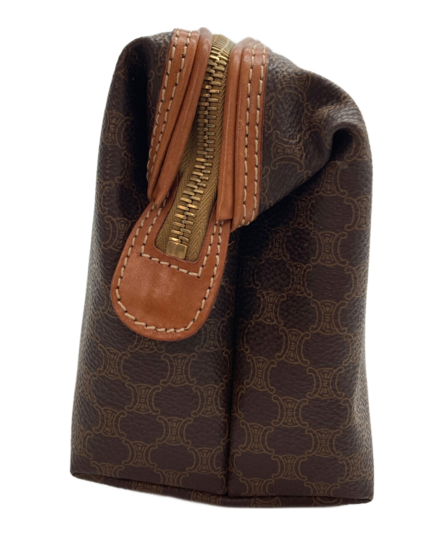 中古・古着通販】CELINE (セリーヌ) マカダム柄コスメポーチ ブラウン