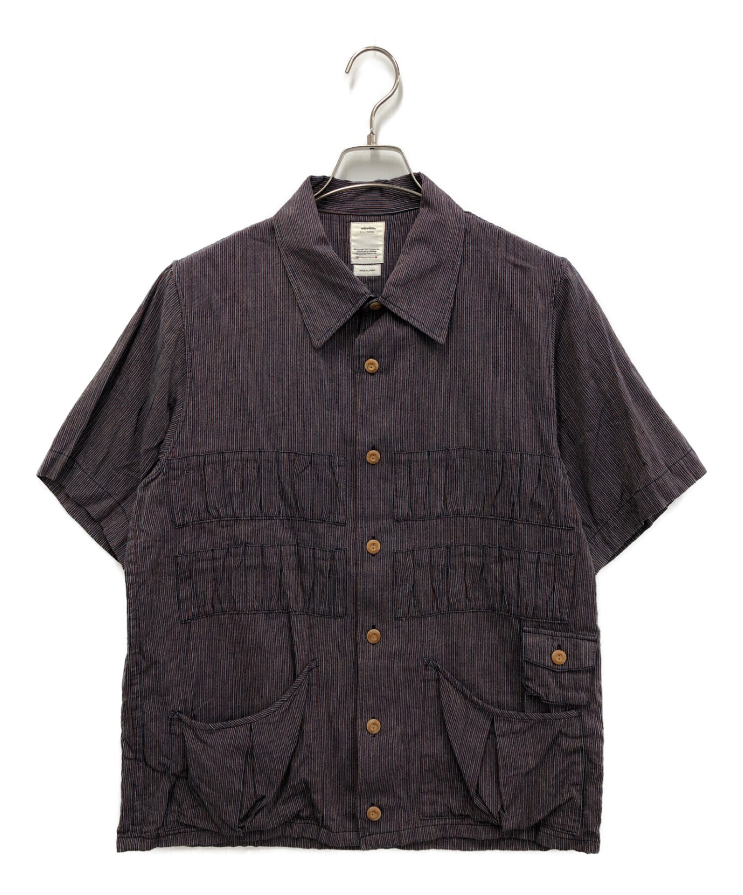 中古・古着通販】VISVIM (ビズビム) 半袖シャツ ブラウン サイズ:3