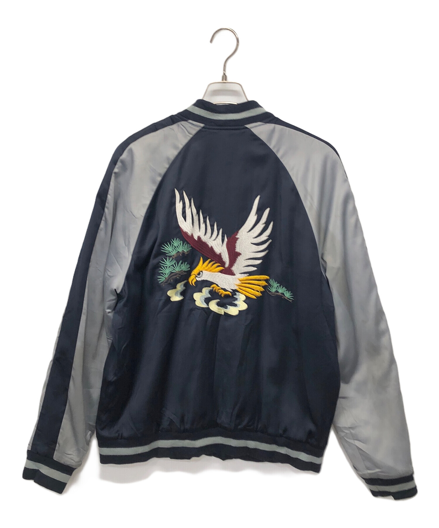 中古・古着通販】EXPRESS (エクスプレス) 鷹刺繍スカジャン ネイビー