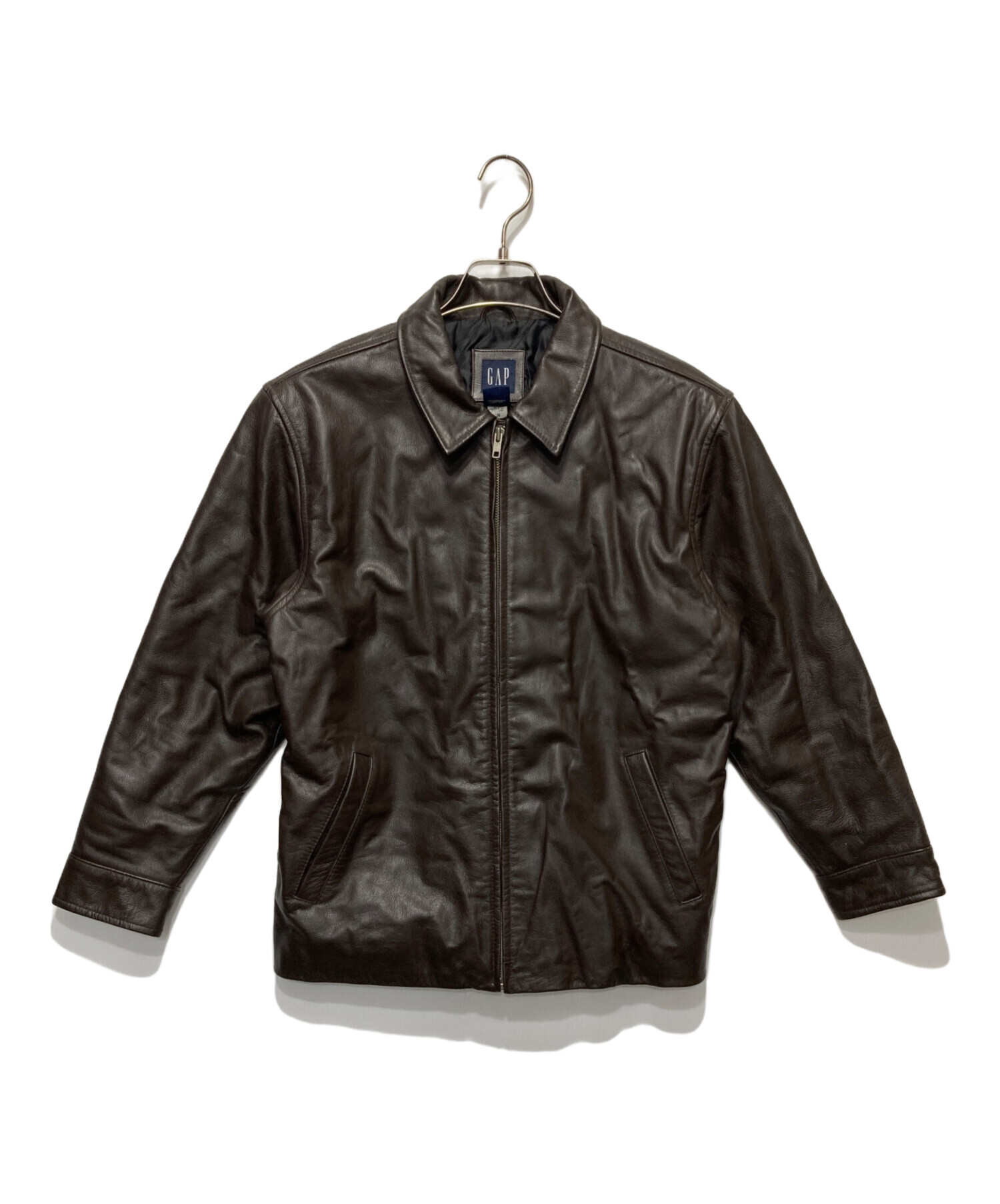中古・古着通販】GAP (ギャップ) オールドレザージャケット ブラウン