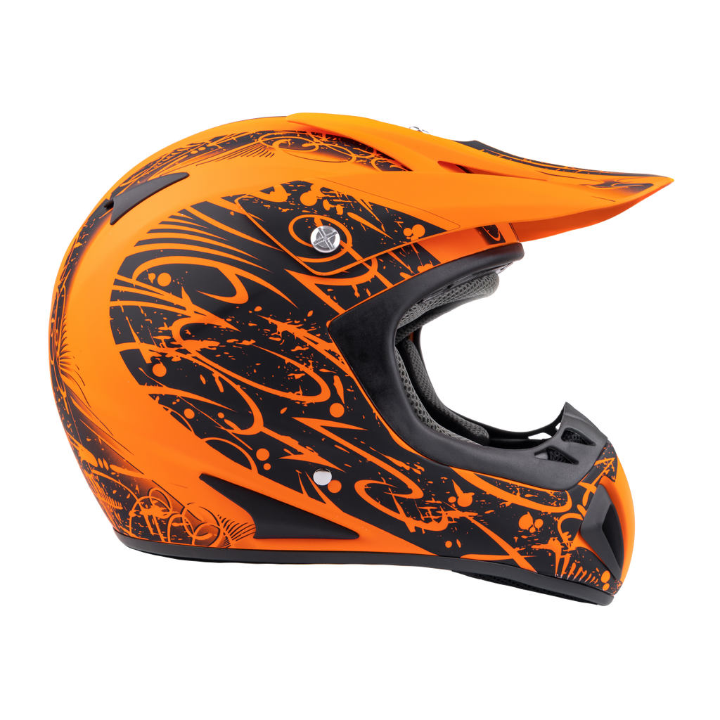 Snocross Snowmobile Adult Orange Helmet from Typhoon Helmets